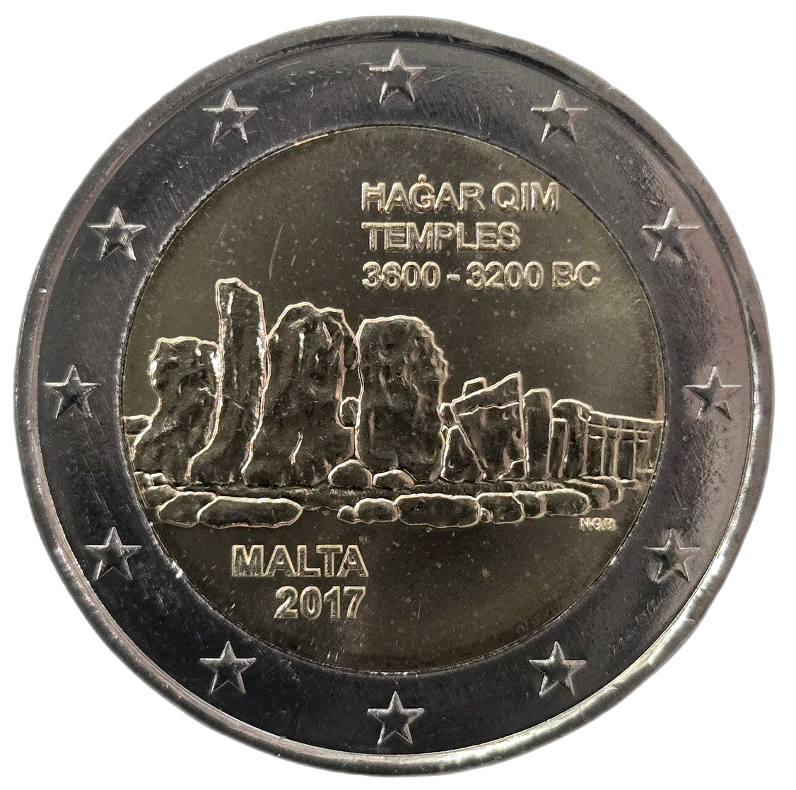 2 euros conmemorativa Templos de Hagar Qim